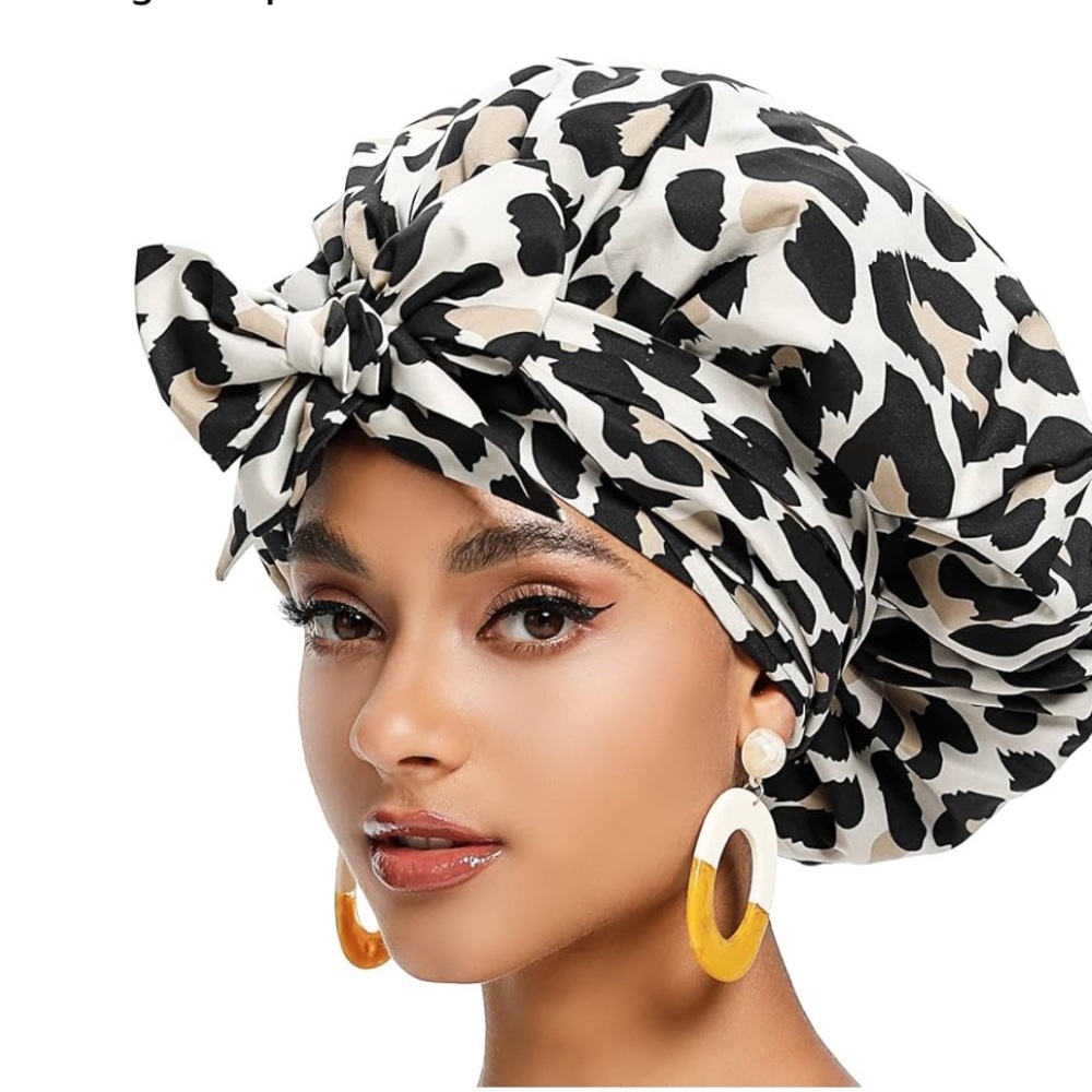 Silk Sleep Bonnet. Large size for big hair. Neutral colors for versatility